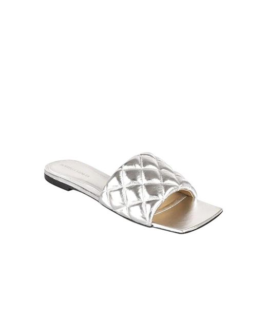 Bottega Veneta White Sliders