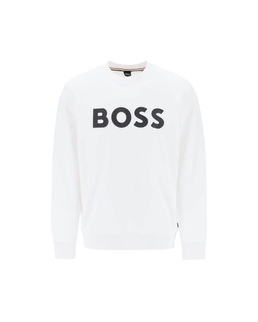 Boss Rundhalsausschnitt sweatshirt in White für Herren