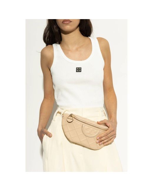 Tory Burch Natural Fleming Weiche Gürteltasche