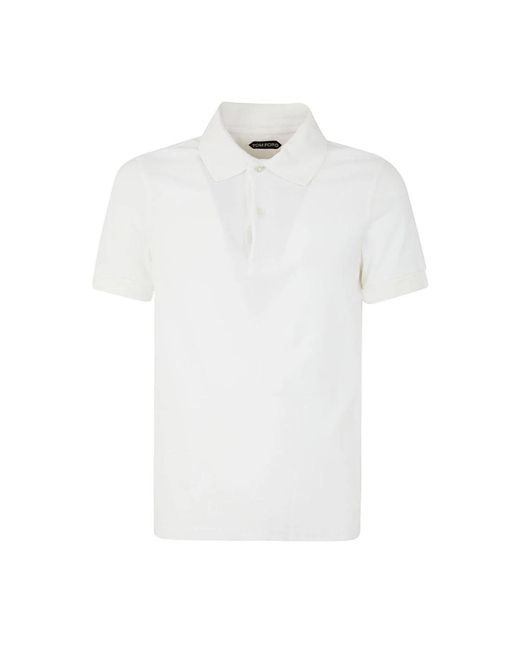 Tom Ford Tops ,Wit ,Wit Gesneden En Genaaide Polo in het White voor heren