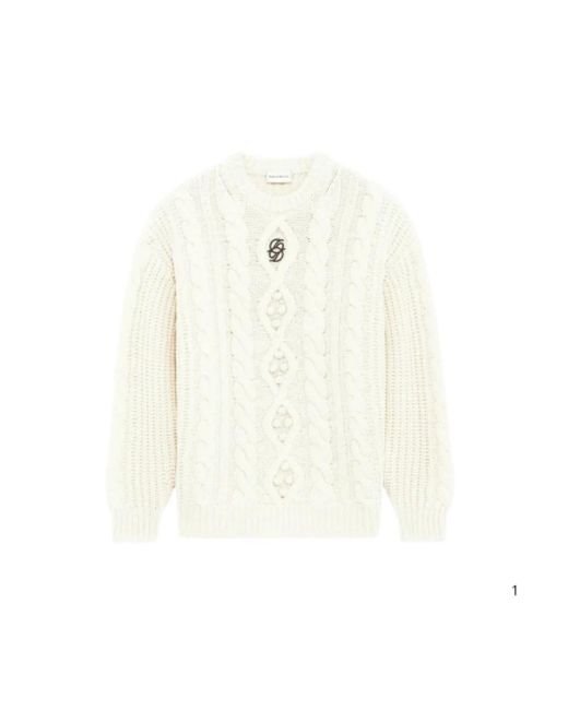 Drole de Monsieur White Round-Neck Knitwear for men