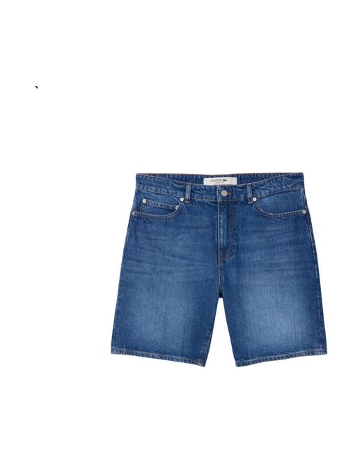 Lacoste Korte Broeken ,Blauw ,Denim Blauwe Denim Bermuda Shorts in het Blue voor heren