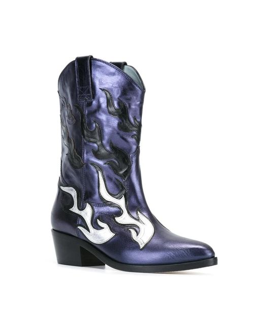 Chiara Ferragni Blue Cowboy Boots