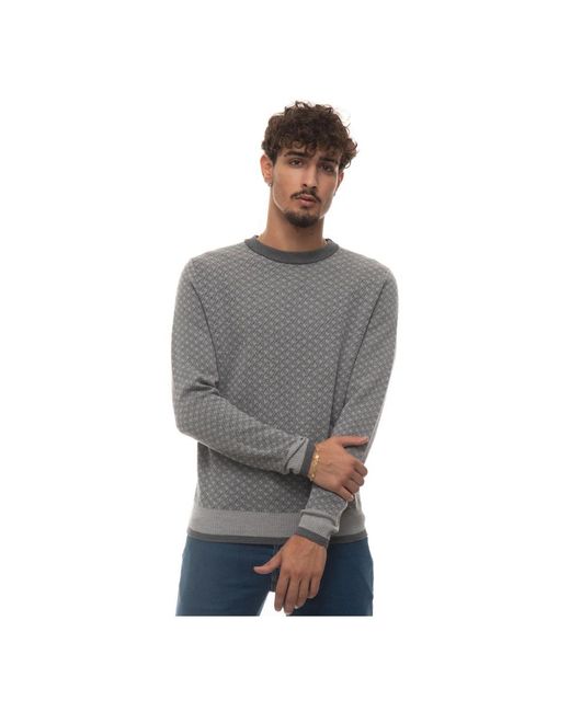 Canali Gray Round-Neck Knitwear for men