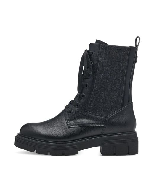 Marco Tozzi Black Lace-Up Boots
