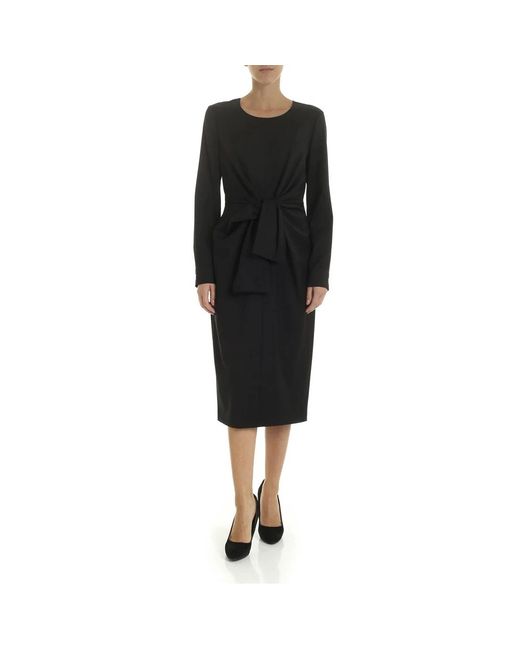 Max Mara Kleedjes ,Zwart ,Chiffon Chiffon Zwarte Jurk in het Black