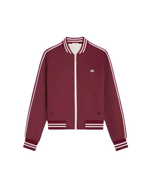 Céline Red Teddy Trainingsanzug Jacke Aus Doppelseitigem Jersey
