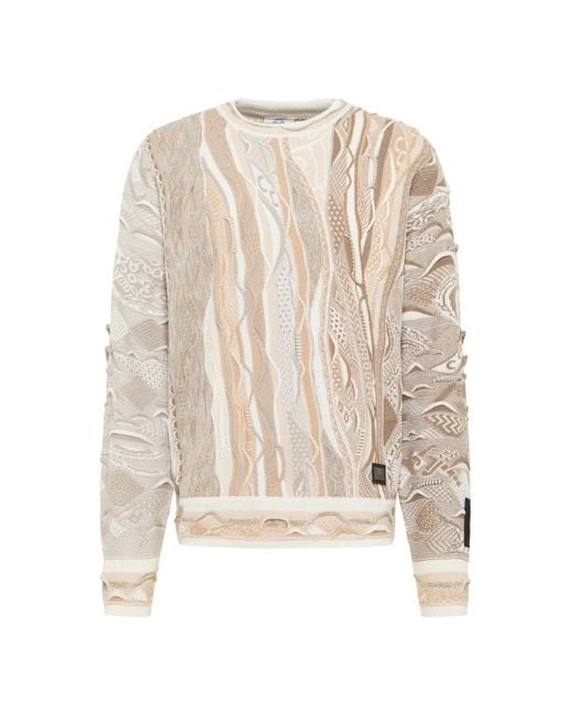 carlo colucci White Round-Neck Knitwear for men