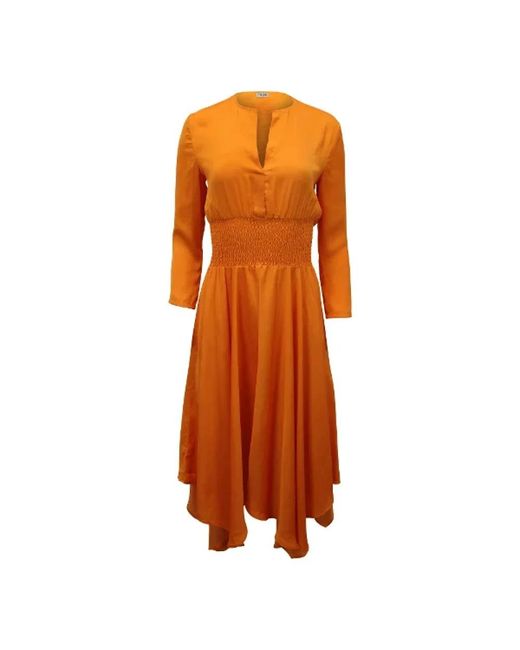 Maje Orange Midi Dresses