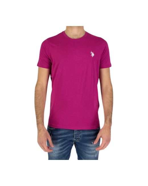 T-shirt casual in cotone di U.S. POLO ASSN. in Purple da Uomo