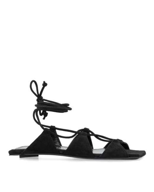 The Attico Black Flat Sandals