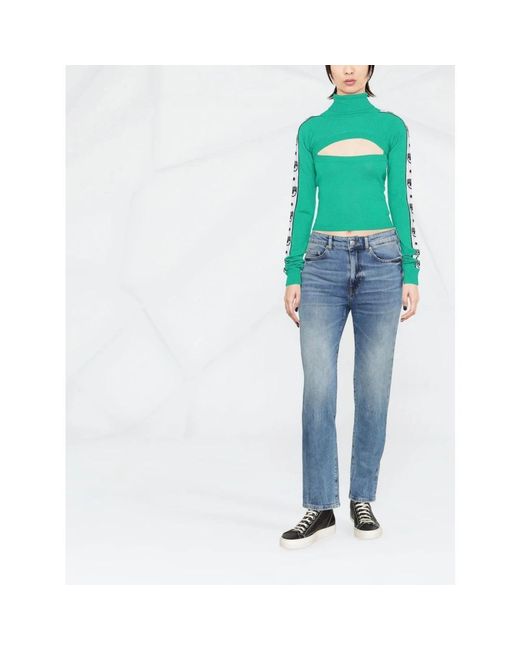 Chiara Ferragni Blue Straight Fit Jeans