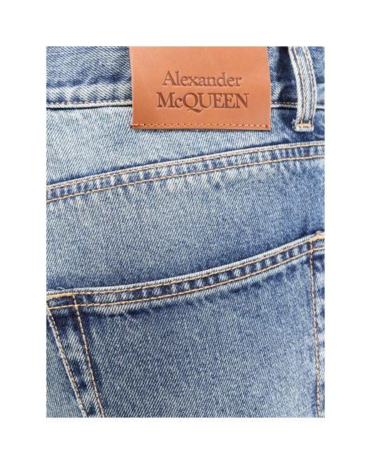 Alexander McQueen Baumwolljeans mit metallknöpfen in Blue für Herren