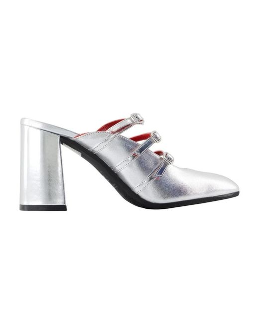 CAREL PARIS White Heeled Mules