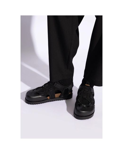 Versace Black Flat Sandals for men