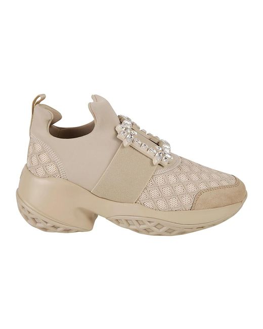 Roger Vivier Natural Strass buckle sneakers