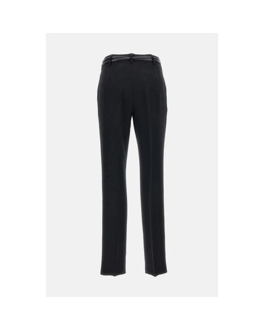 Max Mara Zwarte Geplooide Broek Met Gouden Gesp in het Black