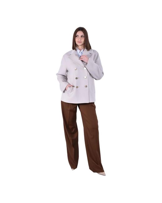 Max Mara White Double-Breasted Coats
