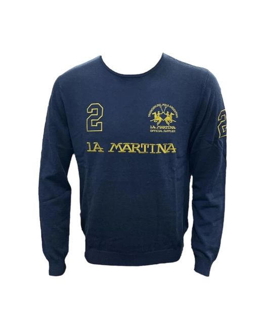 La Martina Blue Sweatshirts for men