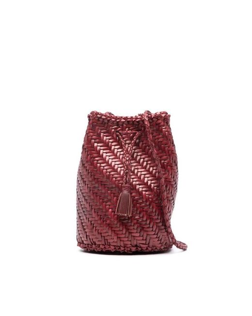 Dragon Diffusion Red Rote leder geflochtene charme schultertasche