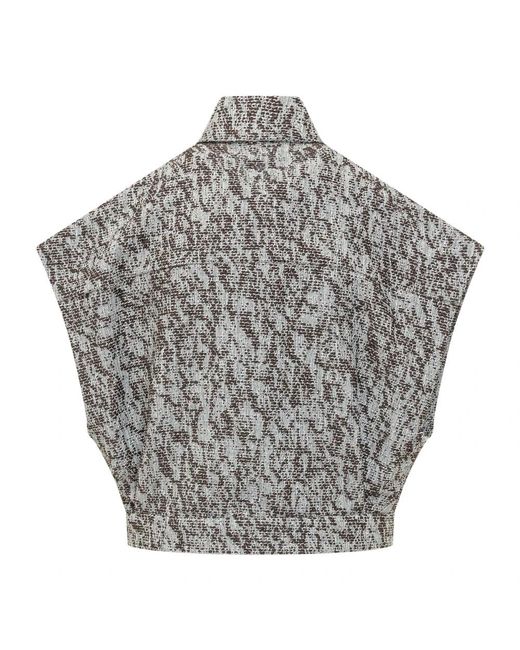 IRO Jassen ,Grijs ,Tweed Estel Overshirt in het Metallic