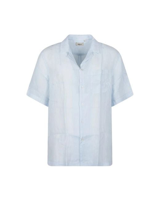 Altea Blue Short Sleeve Shirts for men