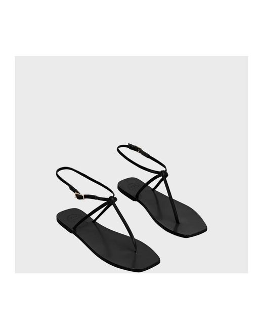 Atp Atelier Black Flat Sandals