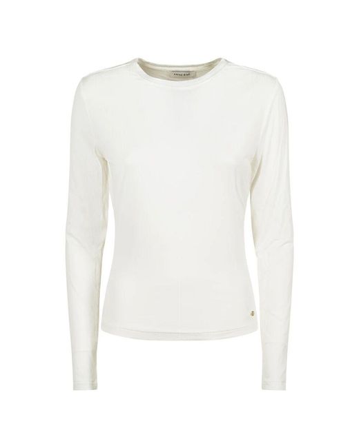 Anine Bing White Langarm Tee