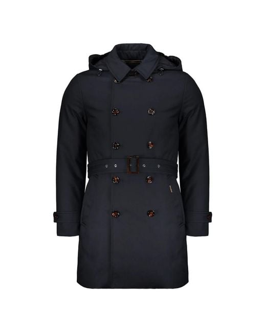 Moorer Blue Trench Coats for men