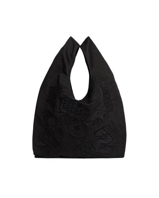 DSquared² Schwarze Bestickte Bum Bag in Black für Herren