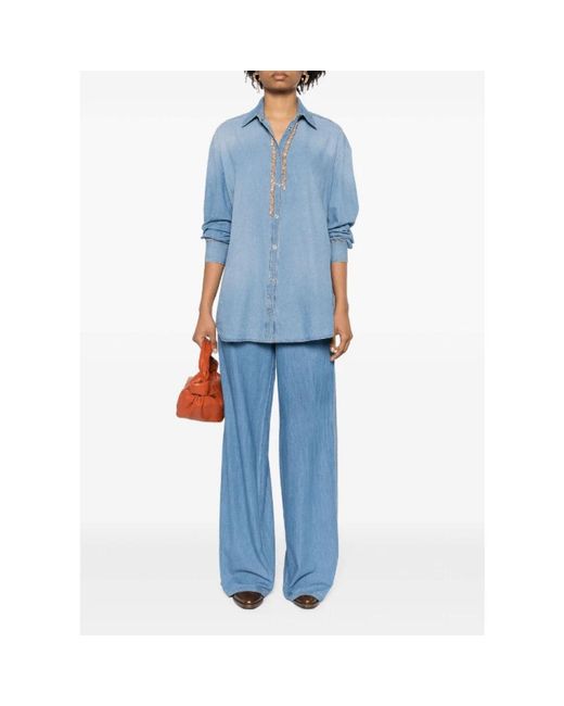 Ermanno Scervino Blue Wide Jeans