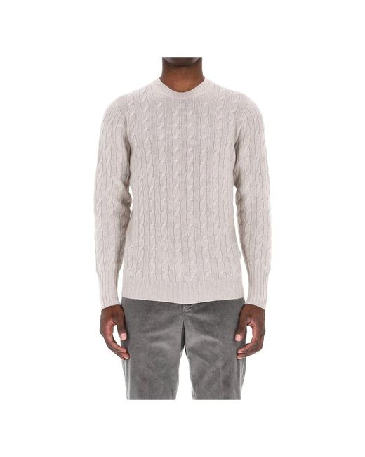 Round-Neck Knitwear Drumohr de hombre de color Gray