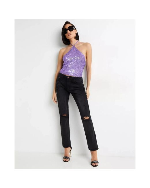 retroféte Purple Sleeveless Tops