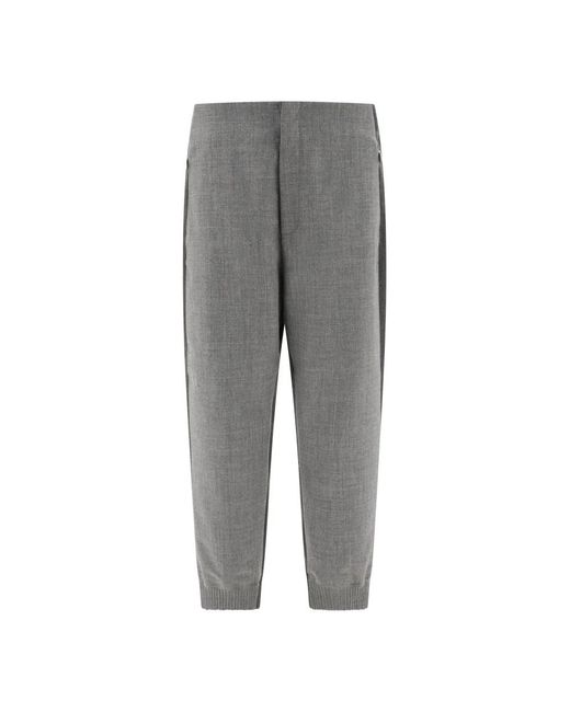 Thom Browne Gray Slim-Fit Trousers for men