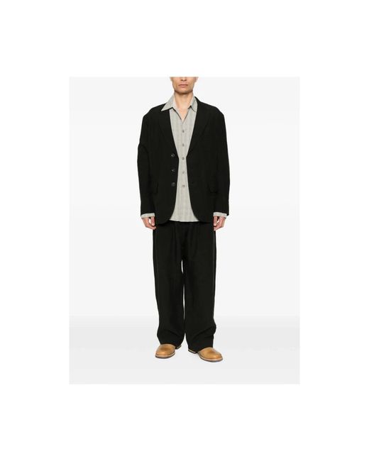 Ziggy Chen Black Wide Trousers for men
