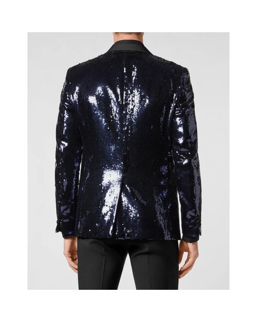 Philipp Plein Jassen ,Blauw ,Polyester Blazer Lord Fit in het Blue voor heren