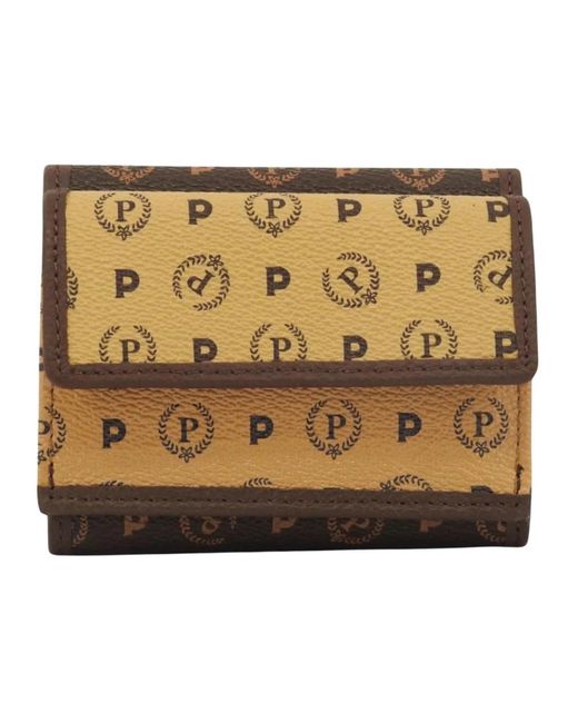 Pollini Accessoires ,Bruin ,Wallet in het Metallic
