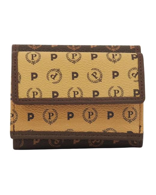 Pollini Accessoires ,Bruin ,Wallet in het Metallic