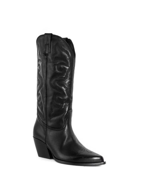 Elena Iachi Black Cowboy Boots