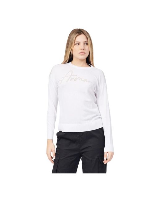 Armani Exchange White Sweatshirts