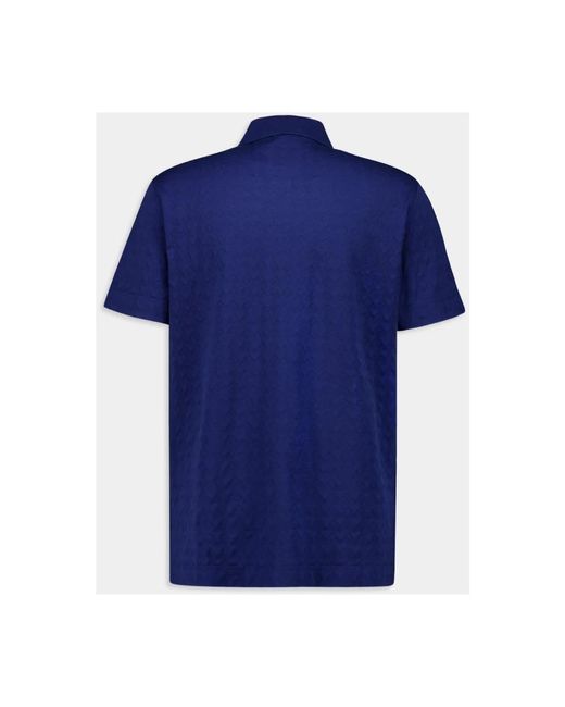 Givenchy Blaues Jacquard Polo Shirt Italien Handgefertigt in Blue für Herren