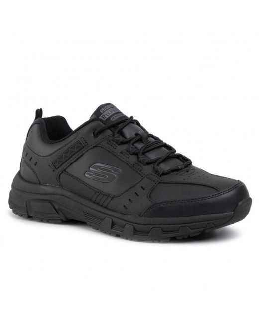 Skechers Leren Memory Foam Sneakers in het Black voor heren