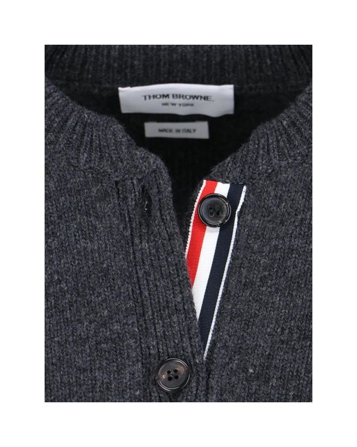 Thom Browne Black Grauer cardigan pullover wolle