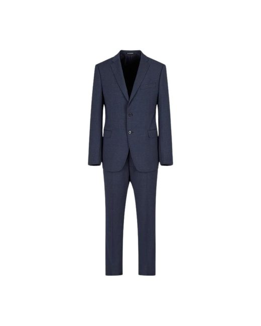 Emporio Armani Blue Single Breasted Suits for men