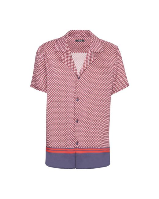 Balmain Pink Short Sleeve Shirts for men