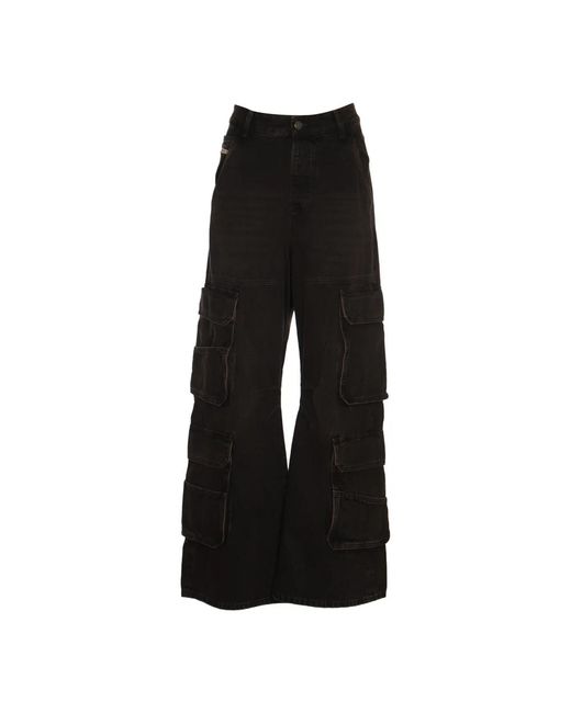 Wide pantaloni di DIESEL in Black