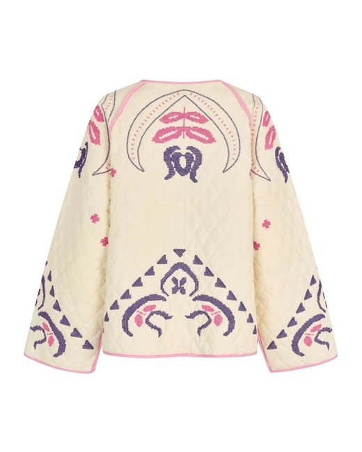 Lolly's Laundry Jassen ,Polyester Boho Droom Jas Met Borduurwerk in het Pink