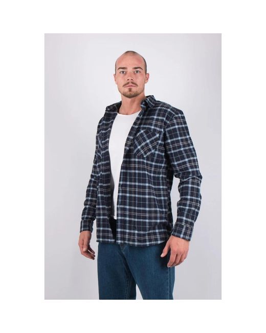 Edwin Overhemden ,Veelkleurig ,Roses Labour Flanel Shirt Blauw in het Blue voor heren