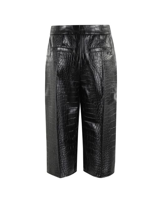 Elisabetta Franchi Gray Schwarze Kunstleder Python Effekt Hose