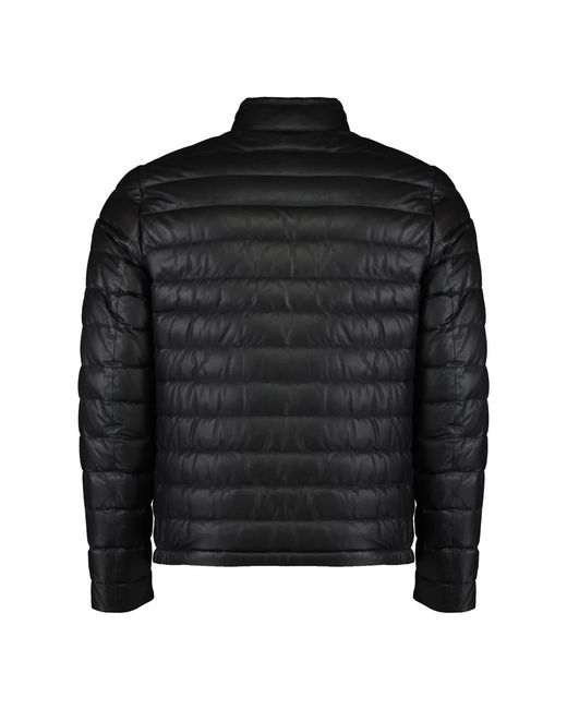 Moorer Gepolsterte lederjacke mit gänsedaunen in Black für Herren